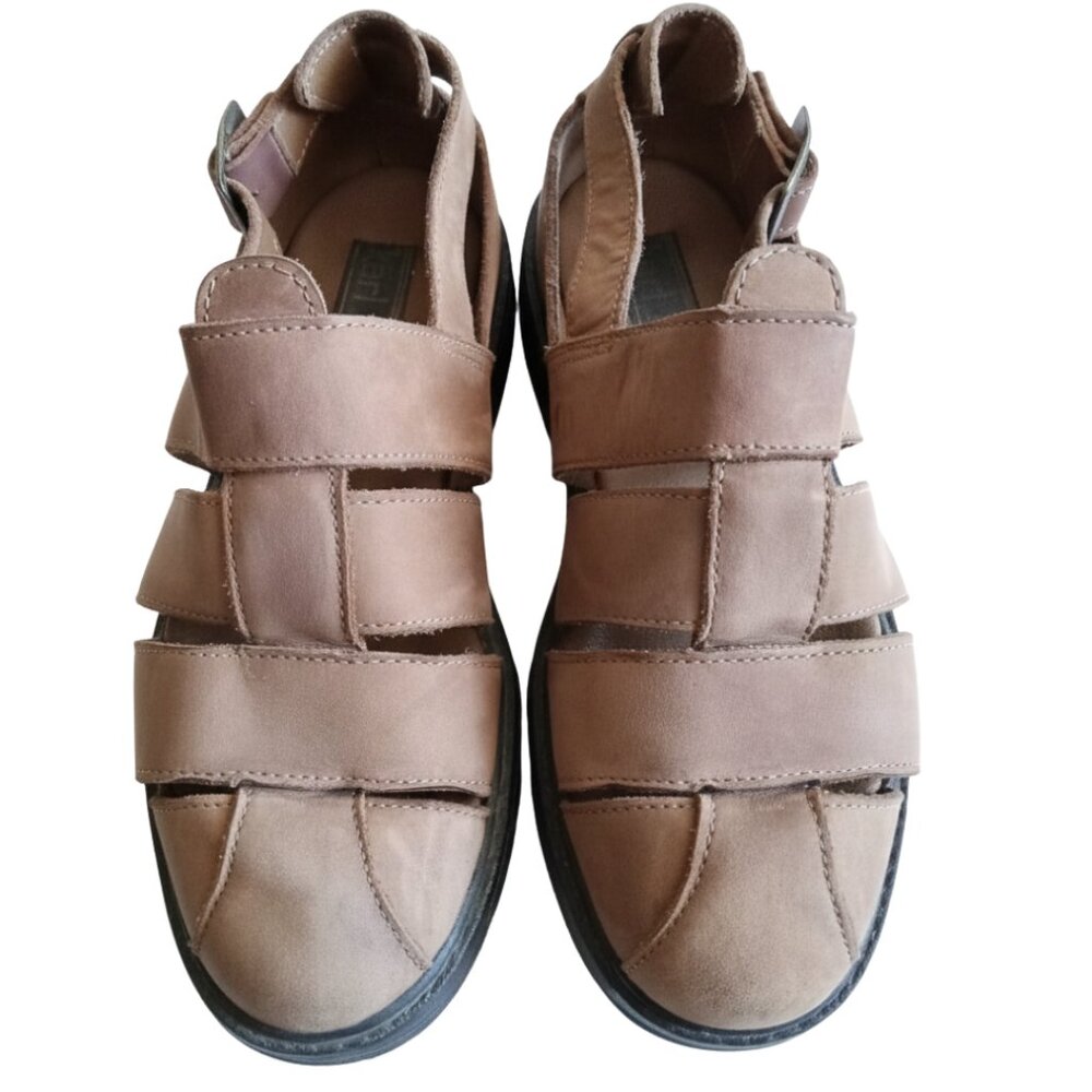 Vintage Karl Kani Men Sandals 10.5 Leather Closed Toe Fisherman 90s Hip Hop
